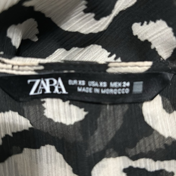 Zara long flounce tie front open belly dress side slit - Picture 3 of 3